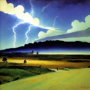 Vibrant Rural Sunrise Over Expansive Meadow