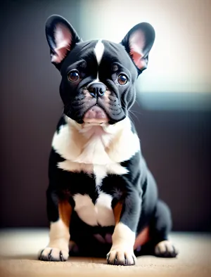 Cute Bulldog Puppy Portrait - Adorable Purebred Canine