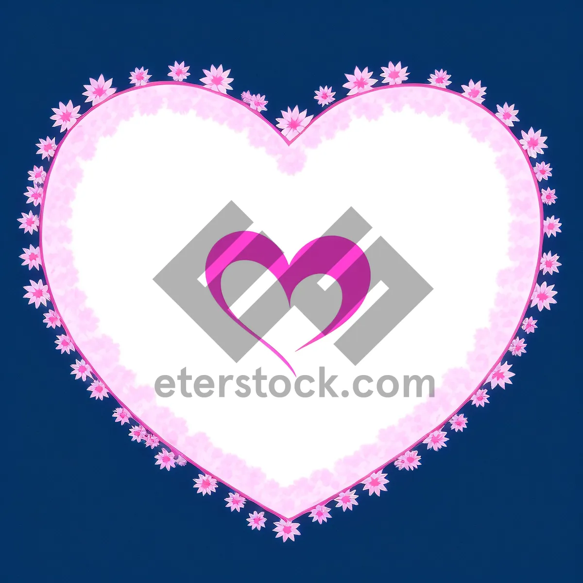 Picture of Heart-shaped Valentine's Day graphic with pink decorative pattern