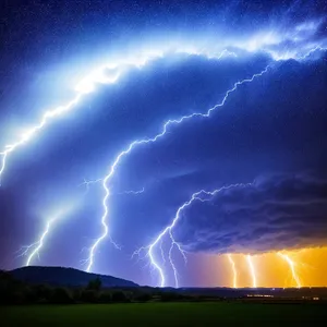 Dramatic Night Sky in Rural Landscape