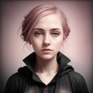 Smiling blond model with captivating gaze