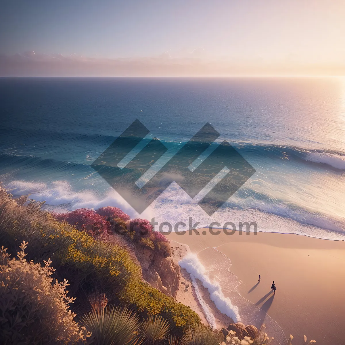 Picture of Majestic Sunset Over Ocean Waves
