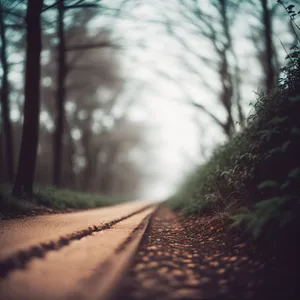 Seasonal Forest Barrier with Track and Tree Obstruction