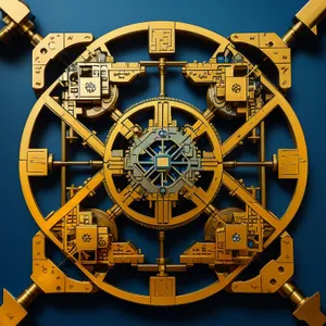 Old fire station sign with gear symbol