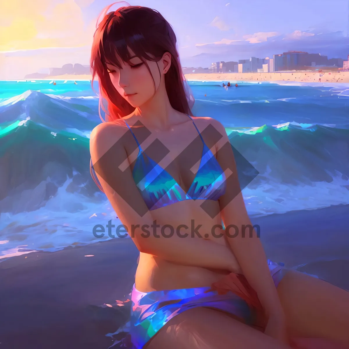 Picture of Beachwear: Bikini Swimsuit in Tropical Paradise