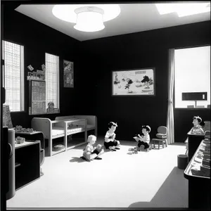 Modern Classroom Interior with Stylish Furniture