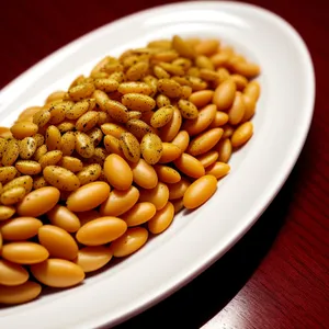 Nutritious assortment of organic lentils, peanuts, and beans