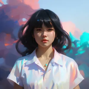 Happy smiling portrait of attractive adult lady