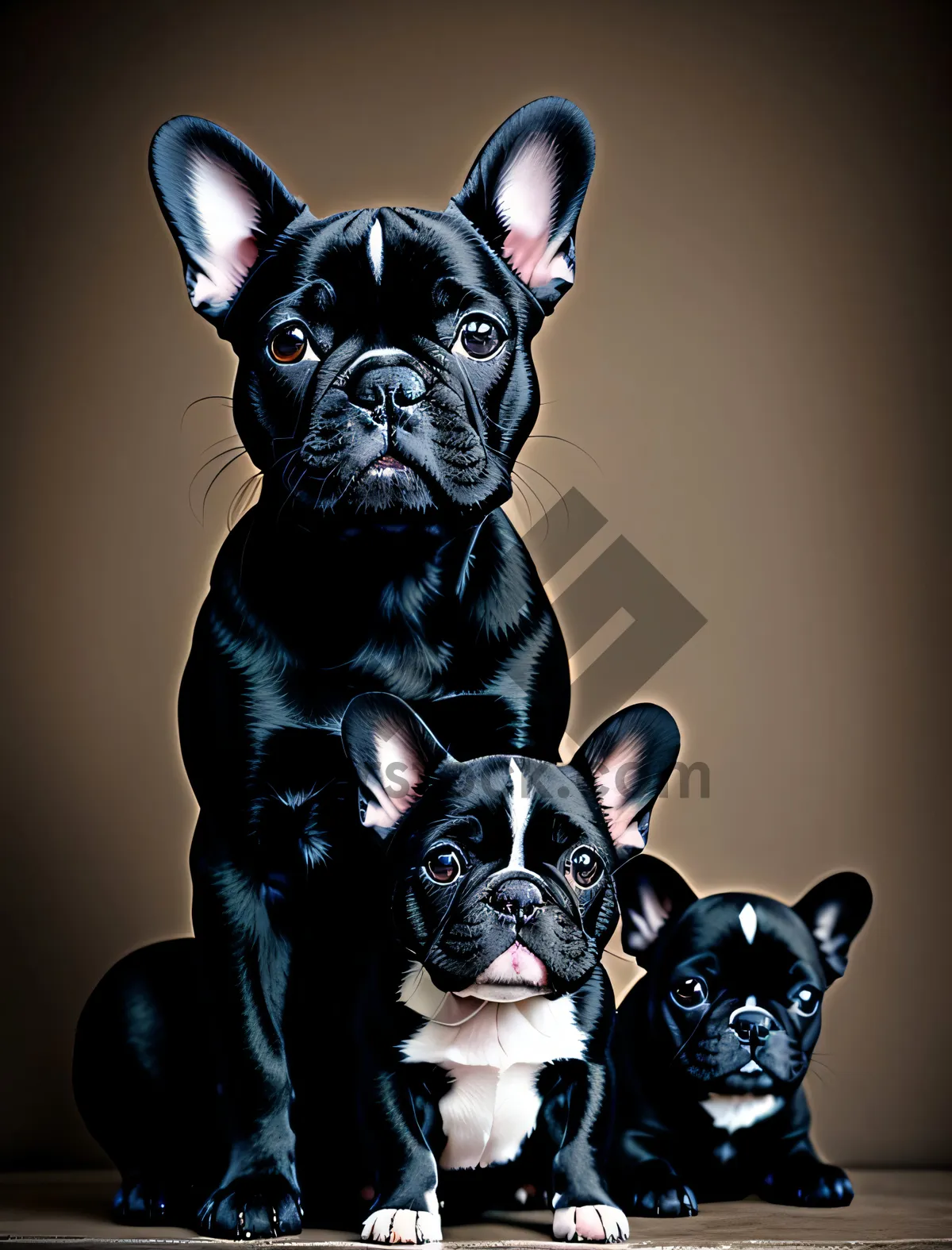 Picture of Studio portrait perfectly captures the adorable essence of a bulldog puppy, eliciting pure delight