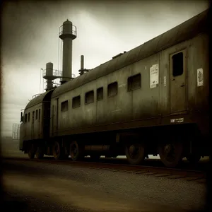 Vintage locomotive on railroad tracks