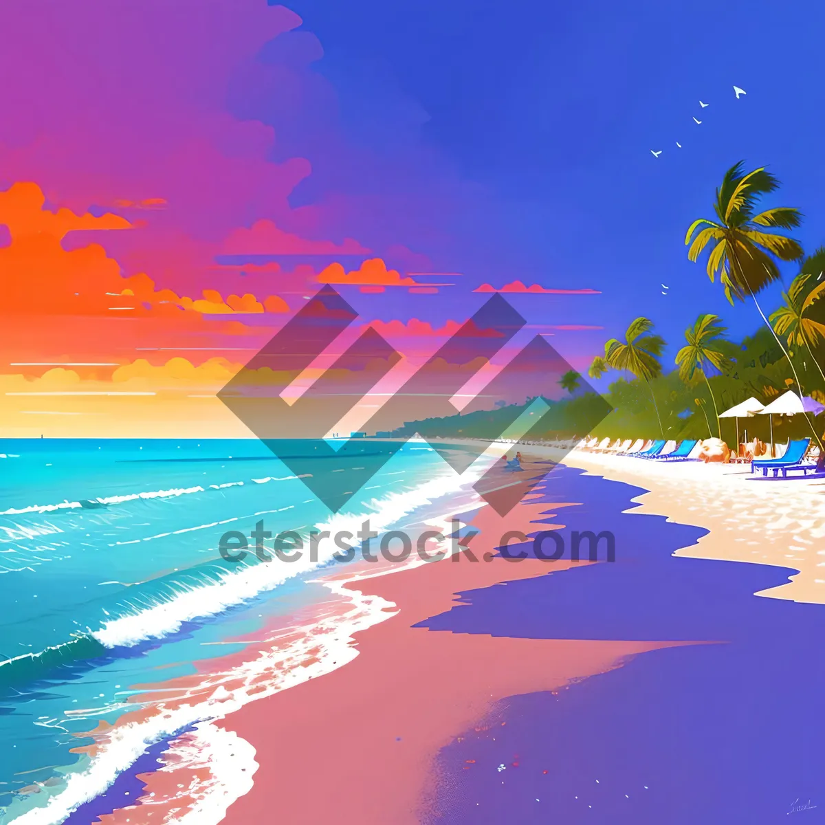 Picture of Dreamy Tropical Beachscape with Azure Waters