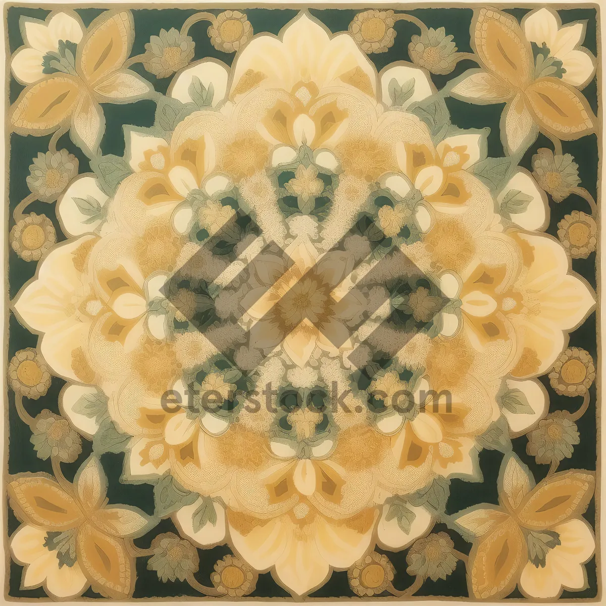 Picture of Damask Floral Seamless Arabesque Wallpaper Tile