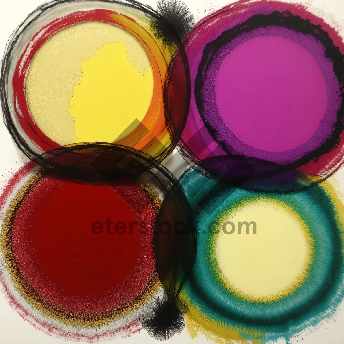 Picture of Colorful Circle Design with Rouge Paint Brush