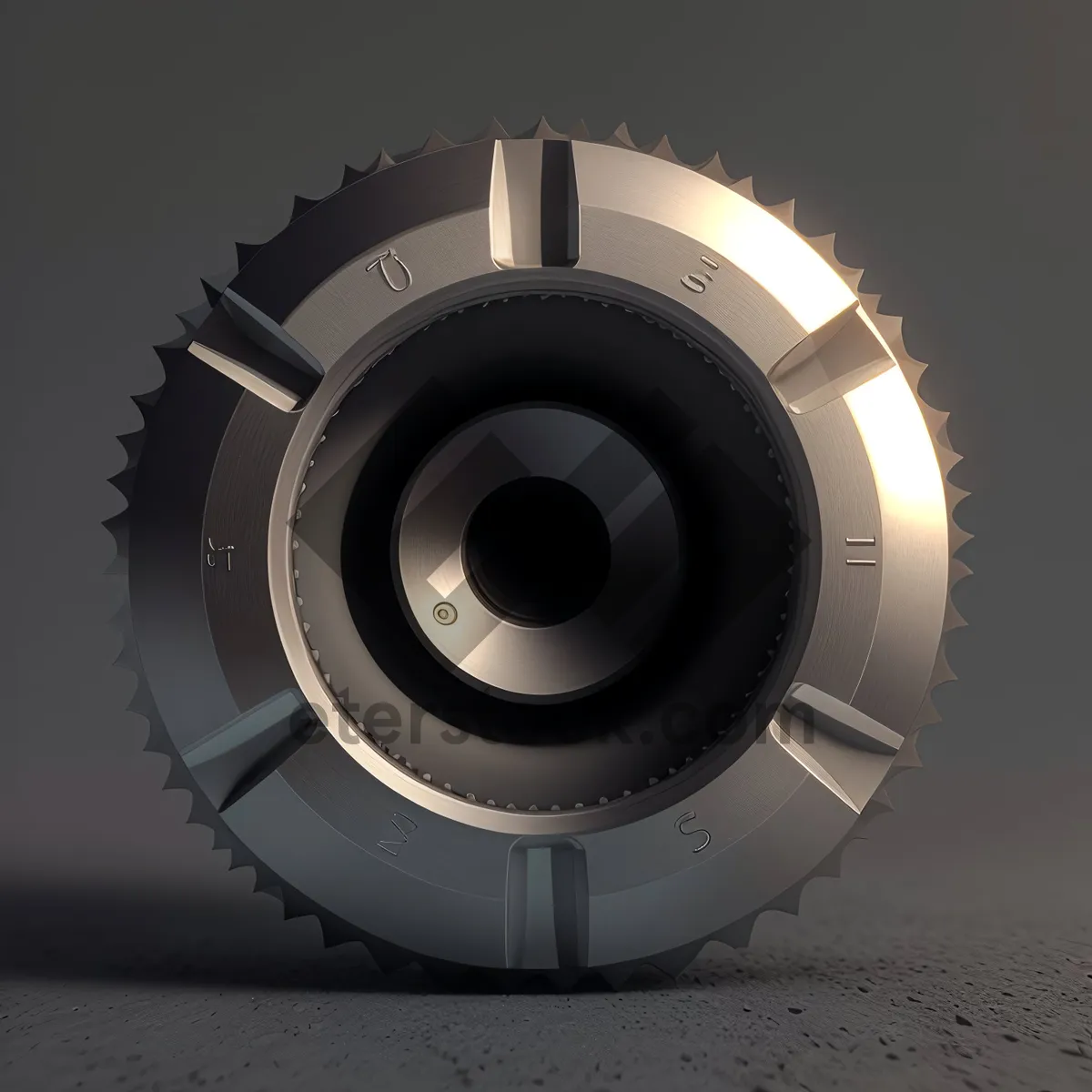 Picture of Powerful Metallic Gear Mechanism in 3D Technology