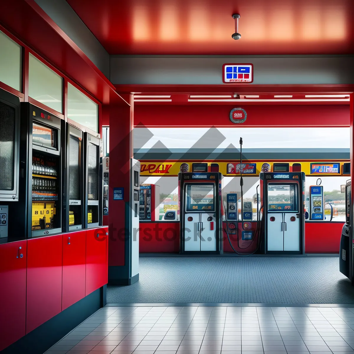 Picture of Modern vending machine in office building cafeteria