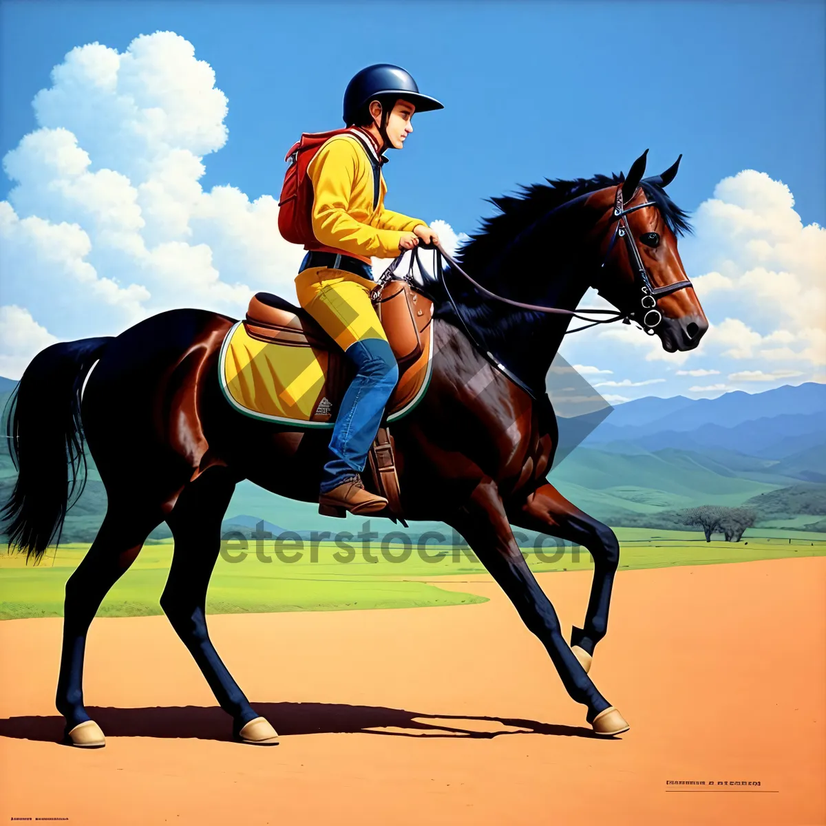 Picture of Professional equestrian rider on a stallion