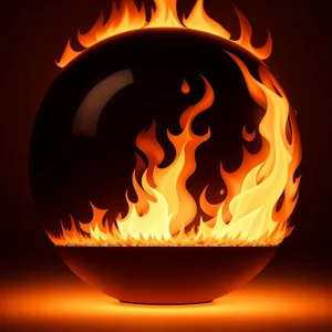 Blazing Pumpkin Heat-Icon: Orange Symbolic Art