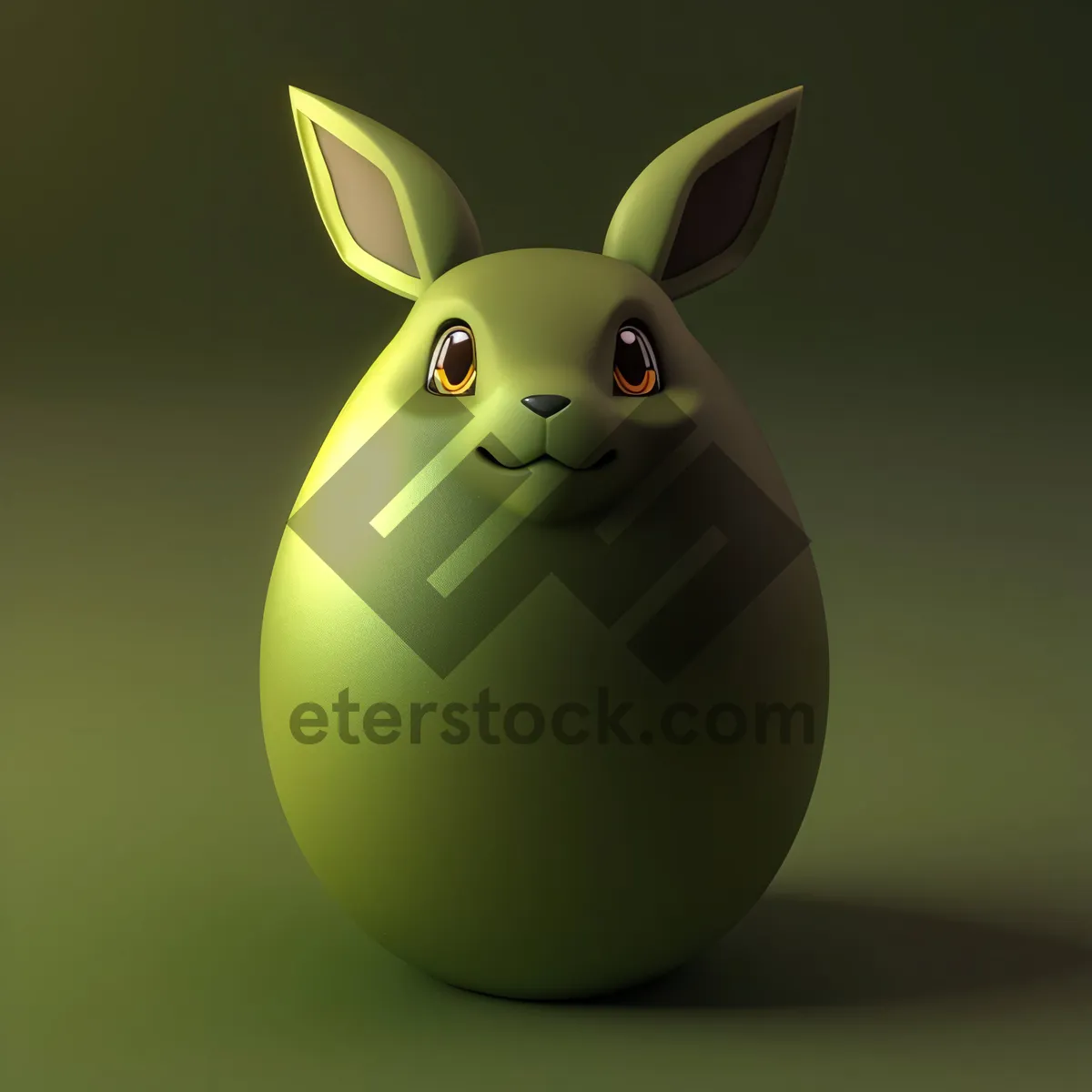 Picture of Easter Bunny with 3D sphere-shaped egg