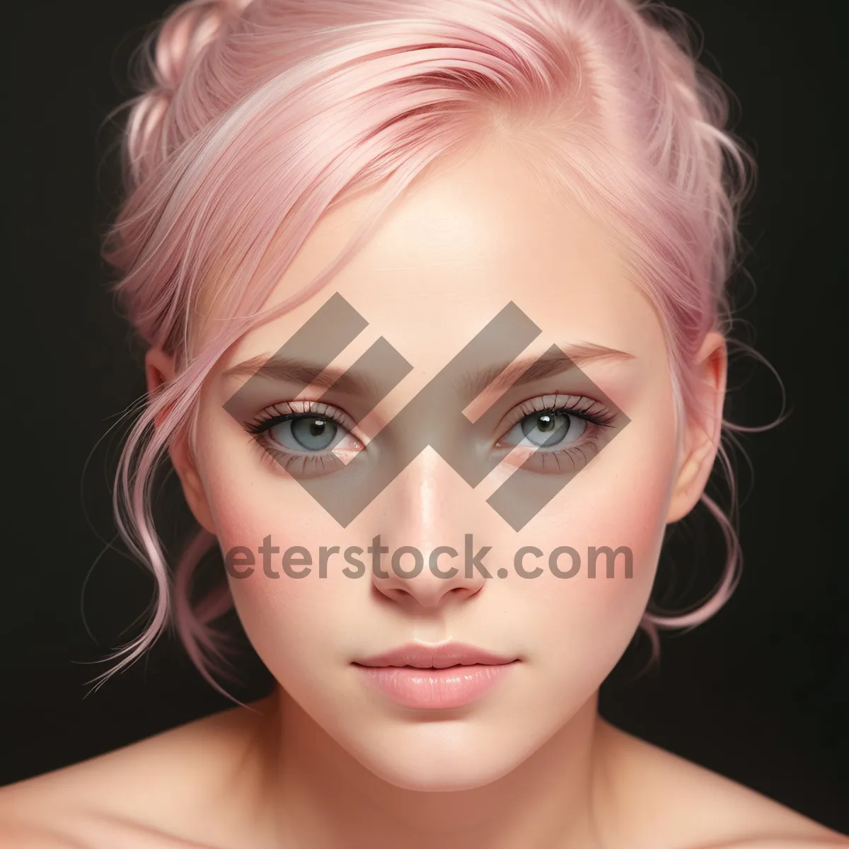Picture of Blonde Fashion Model with Attractive Haircut