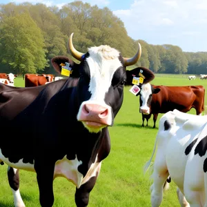 Countryside Grazing: Serene Pasture with Horses and Cows