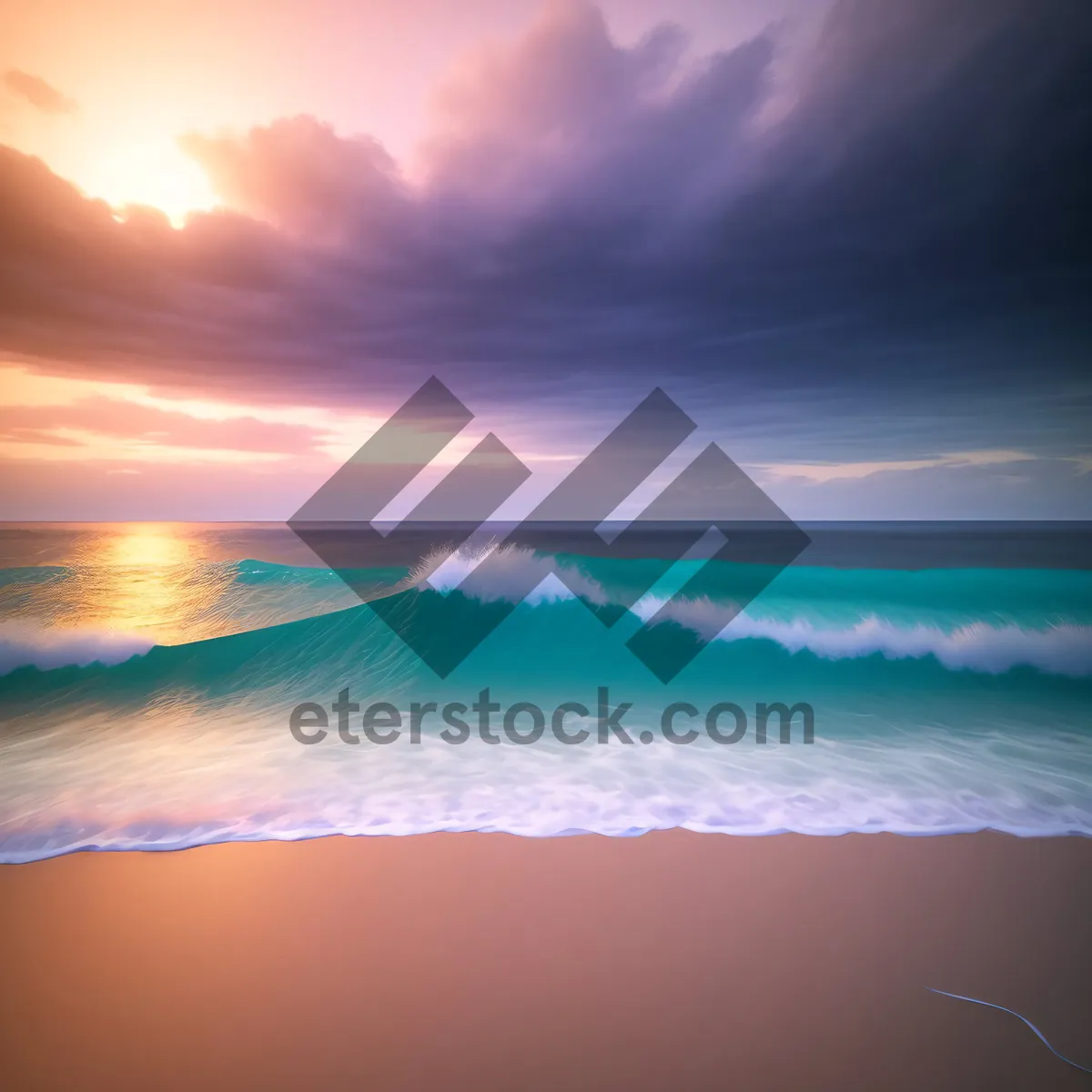 Picture of Golden Horizon: Summer Sunset over Tropical Beach