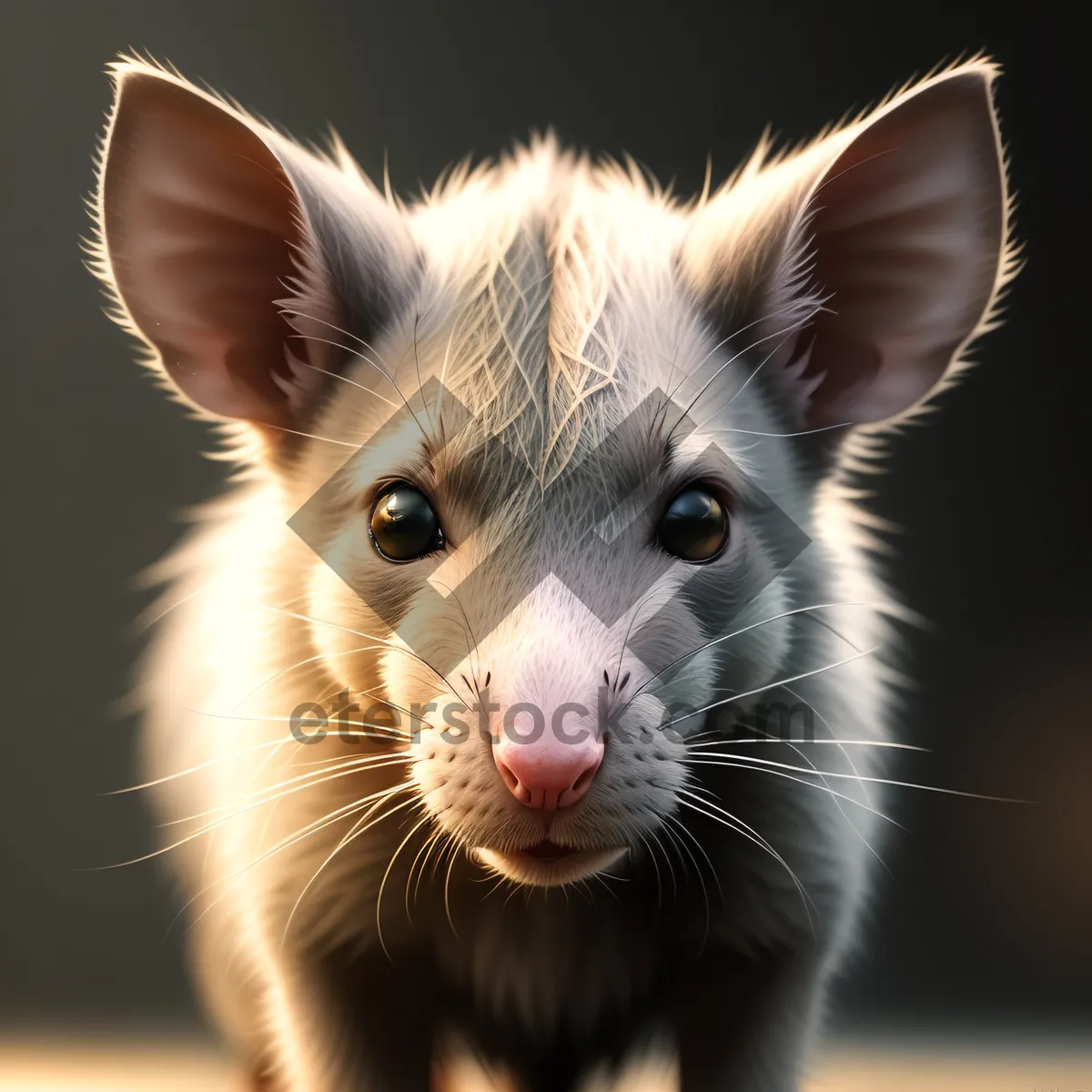 Picture of Furry Friend's Adorable Gray Portrait with Whiskers