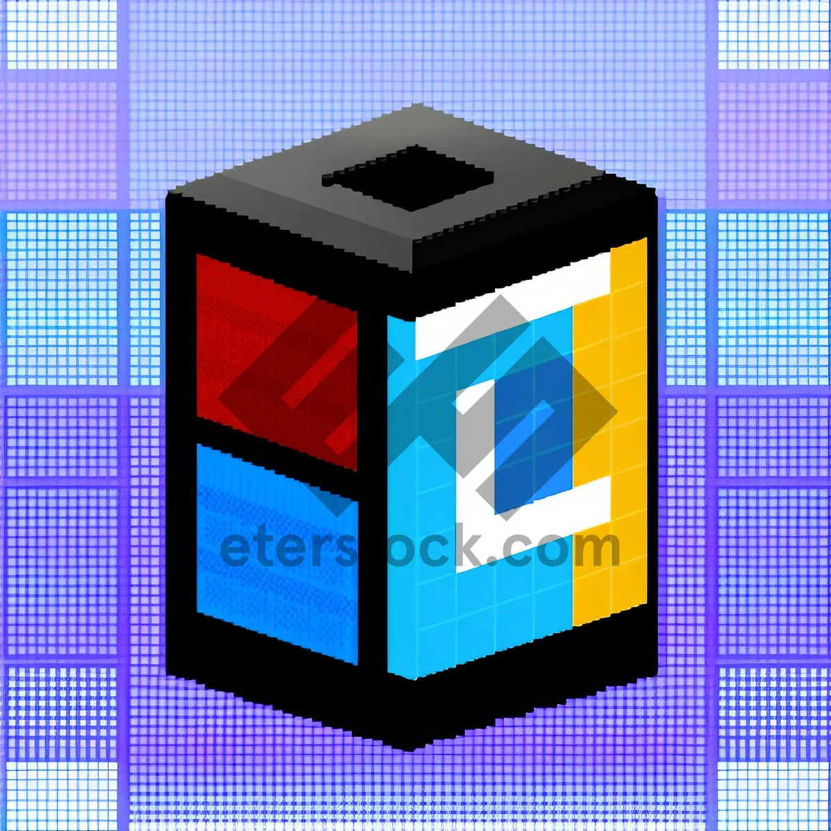 Picture of Magnetic Disk Storage Box - 3D Memory Cube