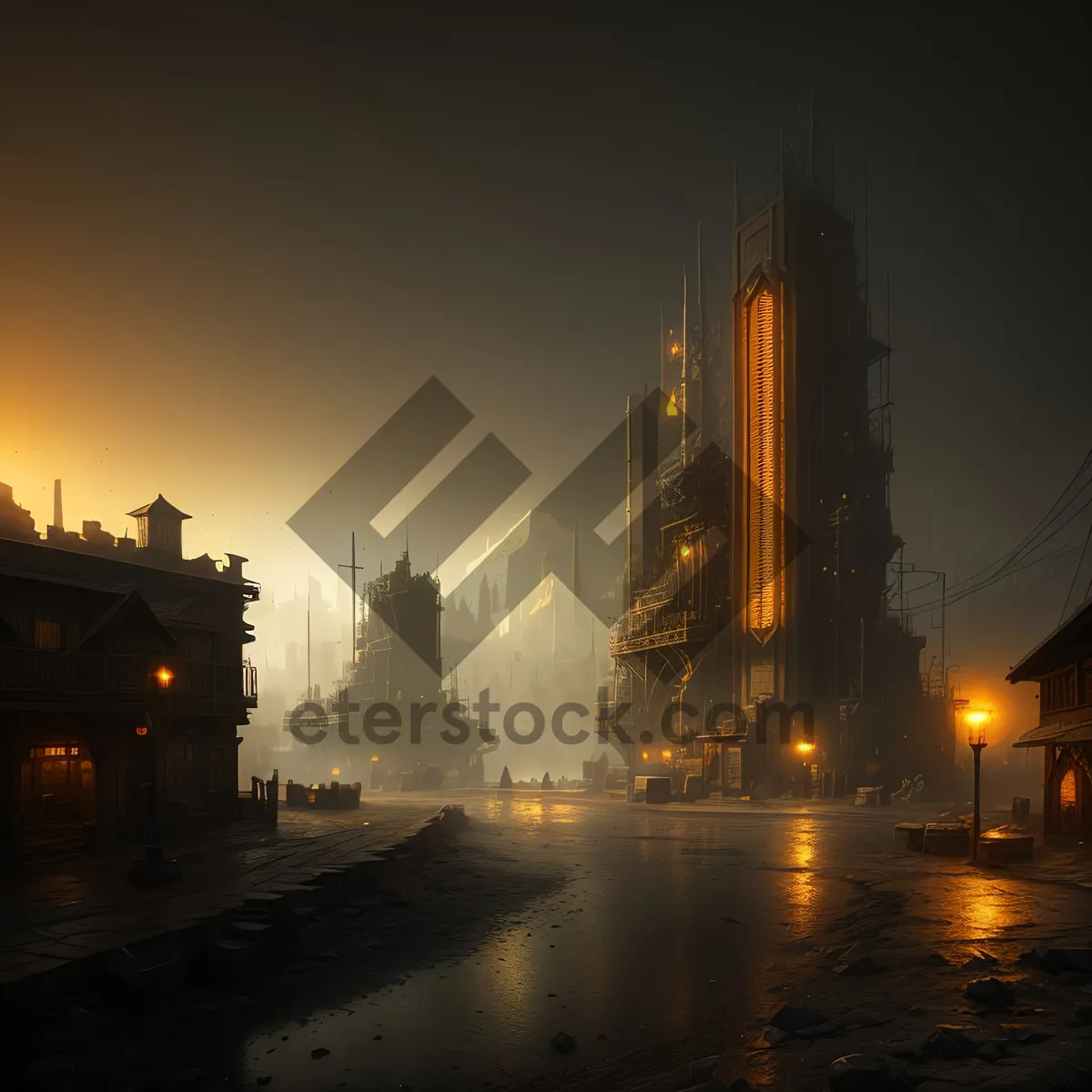 Picture of Metropolis Nights: Iconic Urban Skyline with Towering Skyscrapers