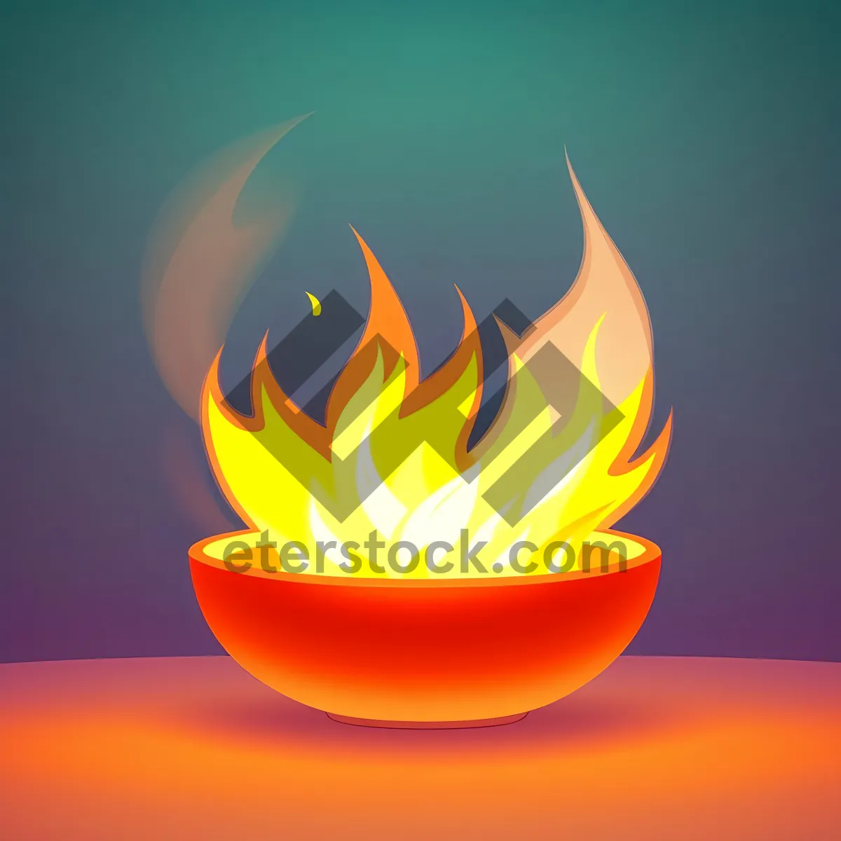 Picture of Vibrant Graphic Sign with Shiny Orange Heat