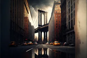 Modern cityscape with suspension bridge over river at night