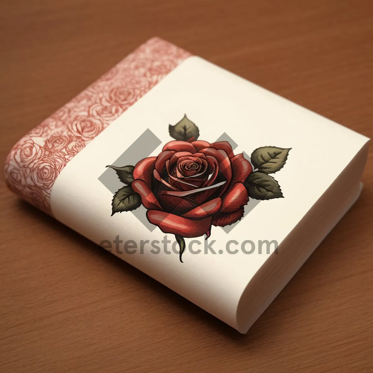 Picture of Valentine's Day gift box with ribbon and rose