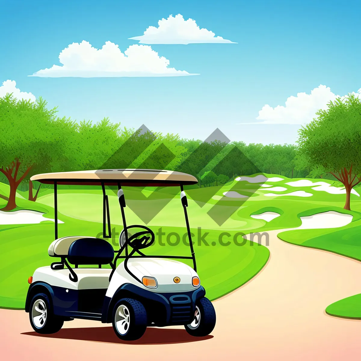 Picture of Idyllic Golfer Enjoying Pristine Golf Course