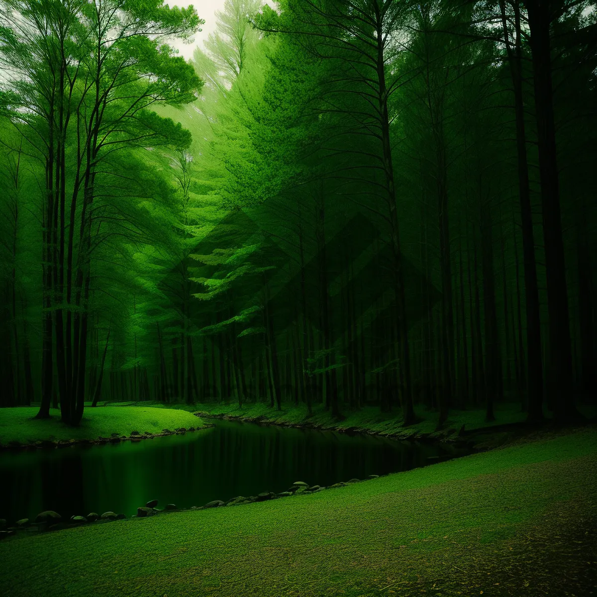 Picture of Serene Aquatic Forest in Sunlit Landscape