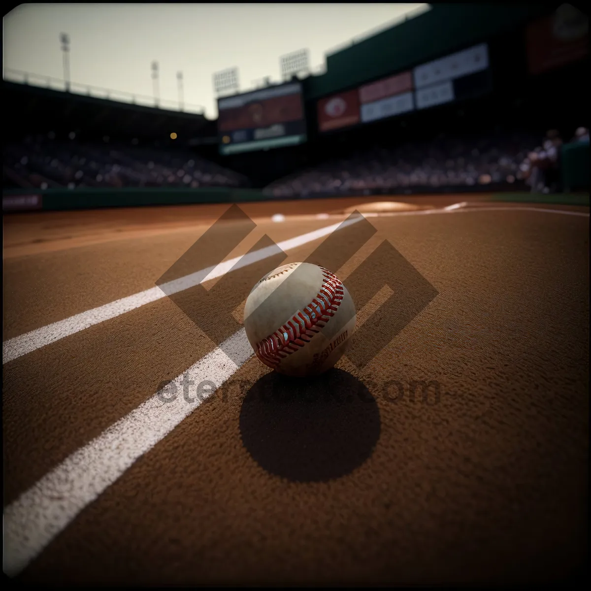 Picture of Baseball equipment on grass field with glove and ball