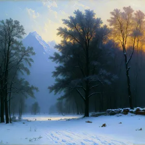 Winter Wonderland: Majestic Snow-Covered Forest Landscape