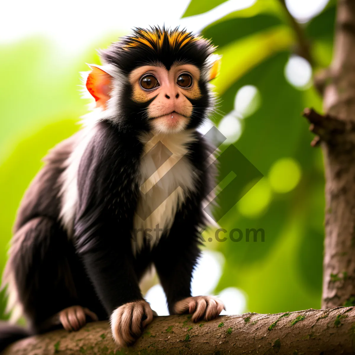 Picture of Rare Primate in Wild Jungle - Cute Monkey