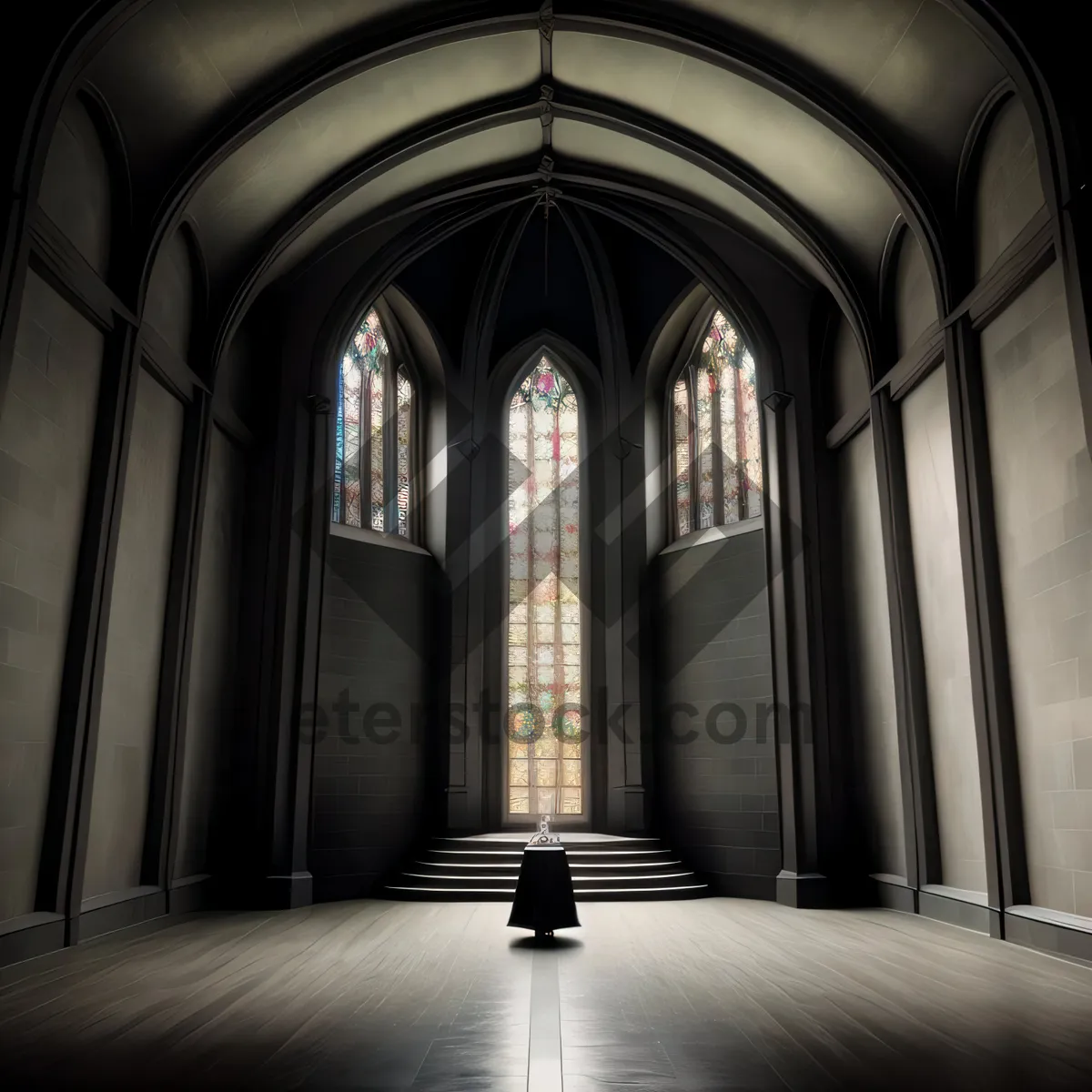 Picture of Cathedral Vaulted Hall with Stone Columns