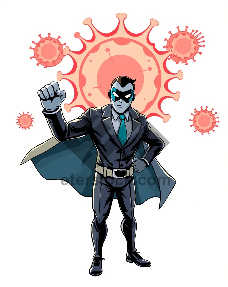 Picture of Cartoon silhouette of man in artistic style.