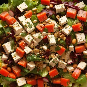 Fresh Vegetarian Salad Plate with Raw Vegetables
