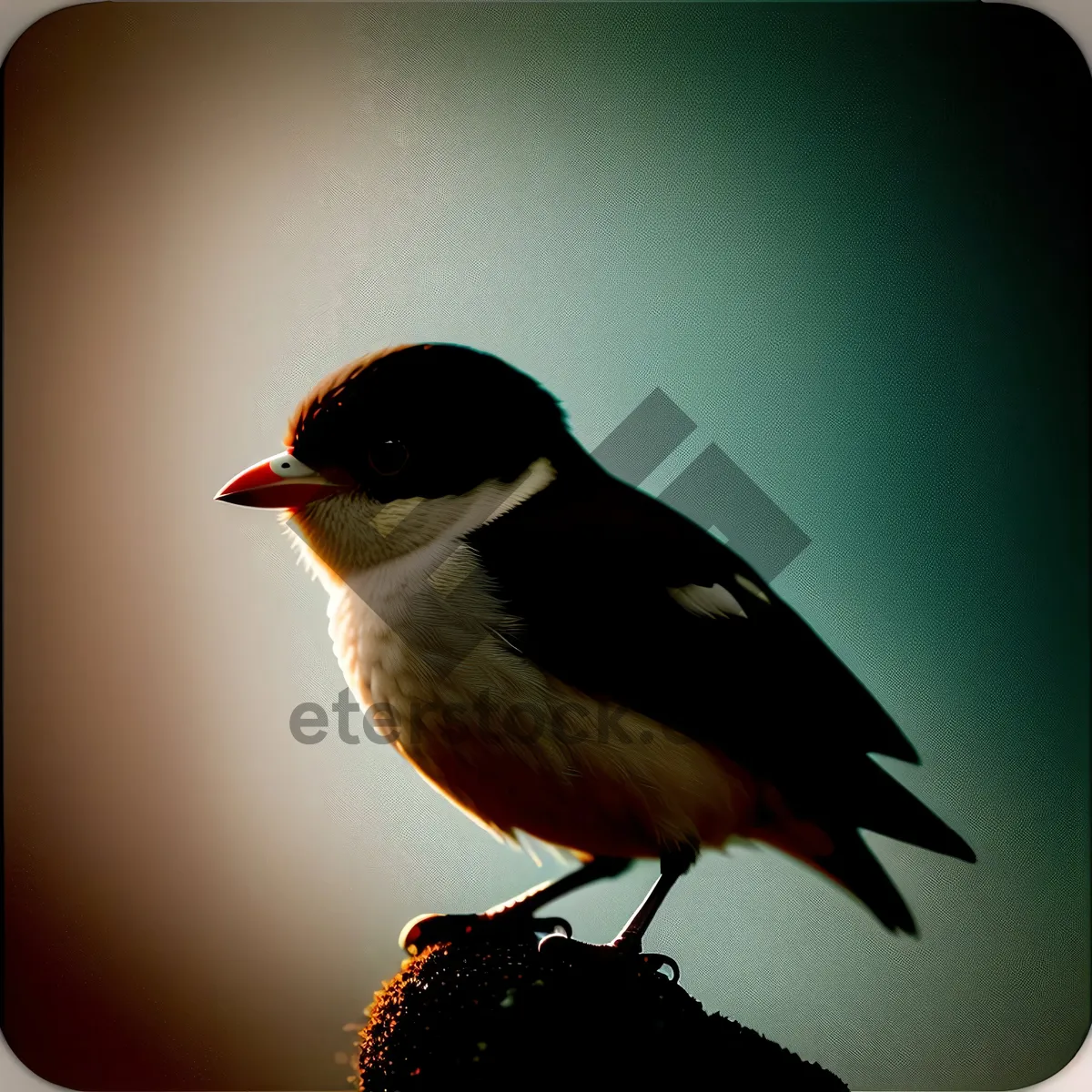 Picture of Sparrow perched on a springtime branch