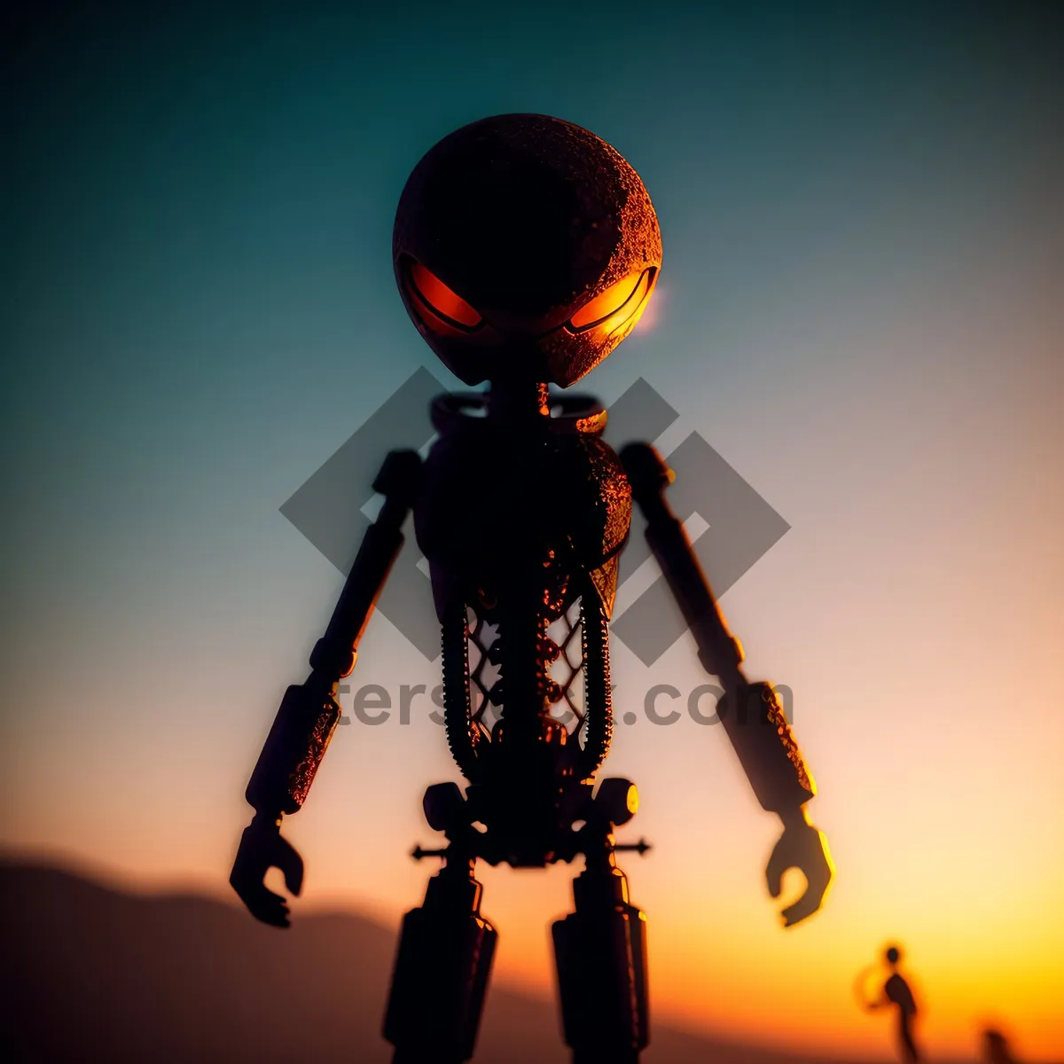 Picture of Silhouette man on tripod rack