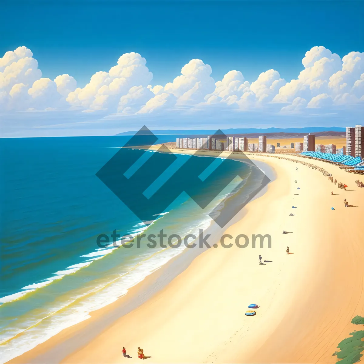 Picture of Turquoise Waves on Sandy Beach - Summer Paradise