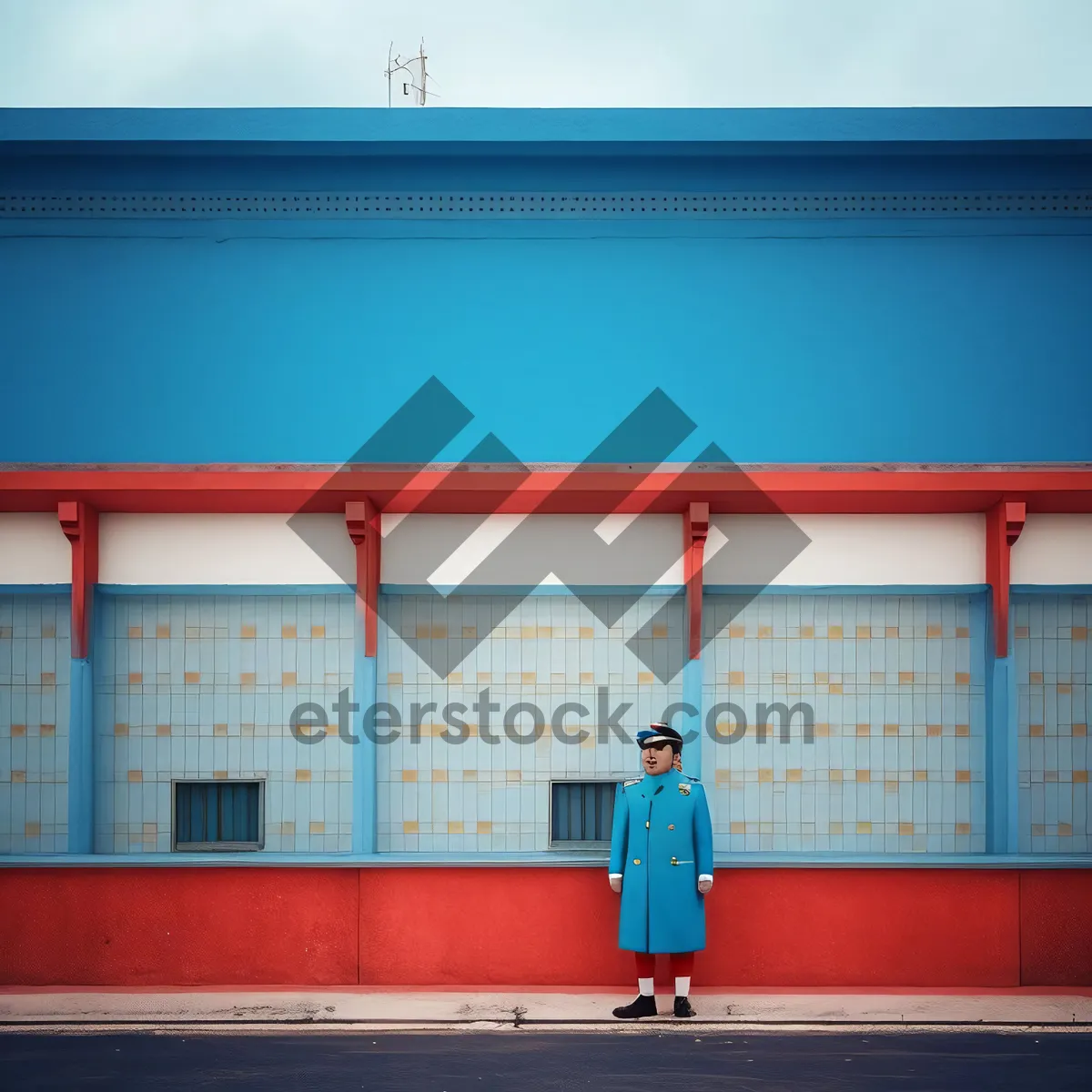 Picture of Business office building with horizontal bar for gymnastics practice.