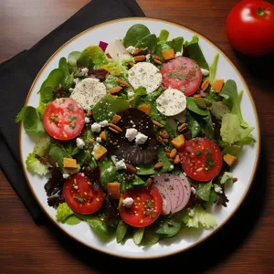 Healthy Salad with Fresh Vegetables and Cheese