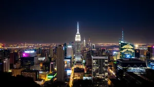 Modern waterfront city skyline at dusk