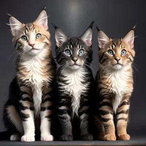 Adorable gray tabby kitten with curious eyes