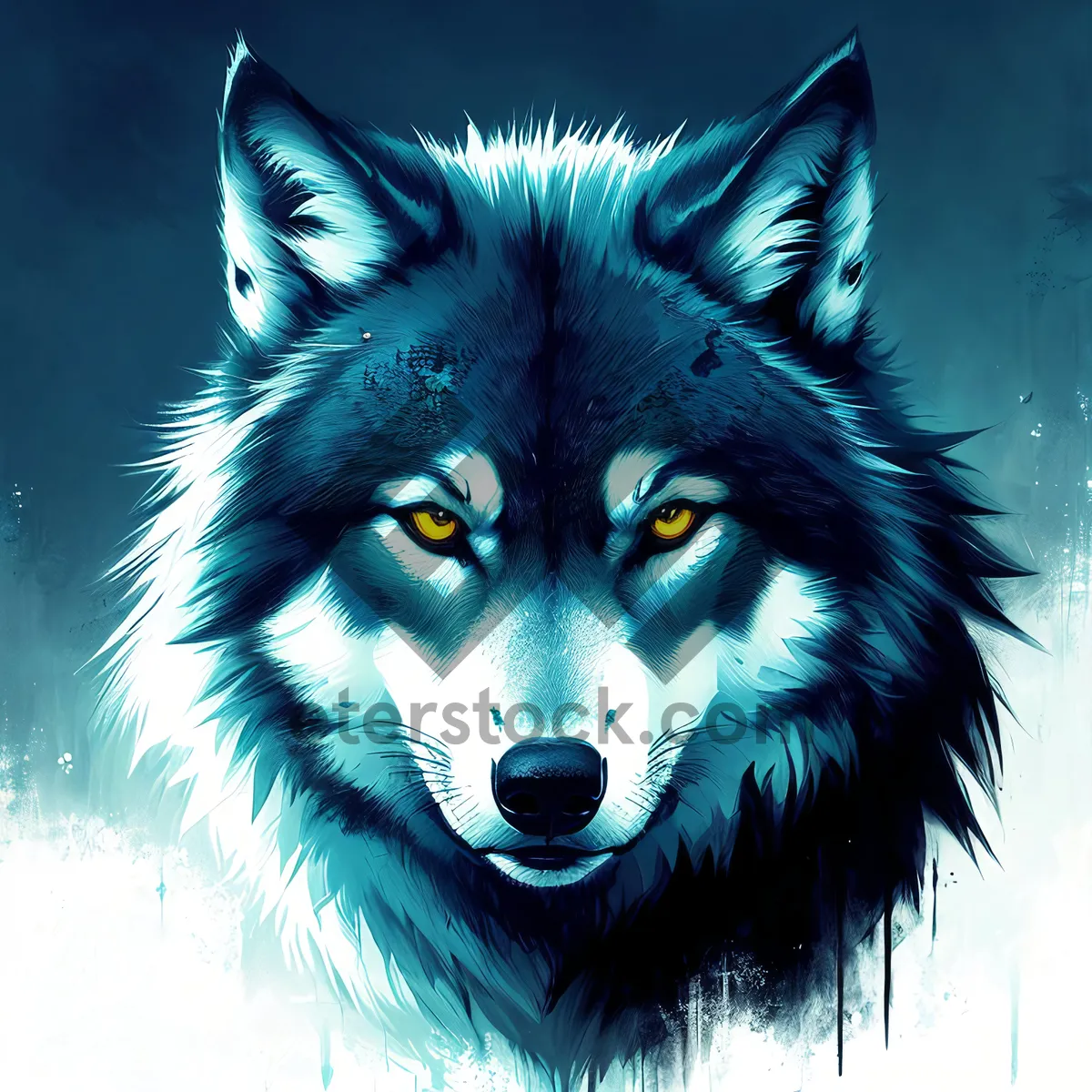 Picture of White Wolf: Majestic Canine Predator with Piercing Eyes