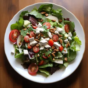 Fresh and healthy gourmet salad with beans and vegetables