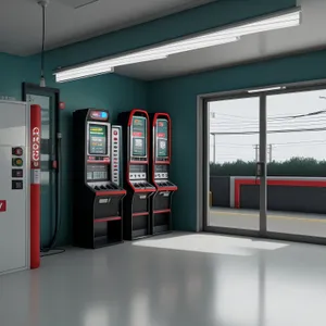 Modern 3D Vending Machine in Restaurant Interior