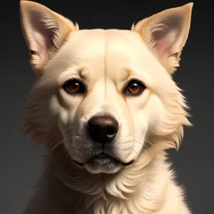 White Golden Retriever Puppy - Cute and Adorable Studio Portrait